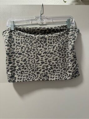 Leopard Print Tube Top Gray and Cream - New With Tags